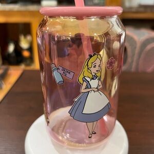 Alice in wonderland beer can glass